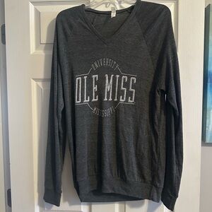 Bella Canvas Charcoal V-Neck Sweater ole miss